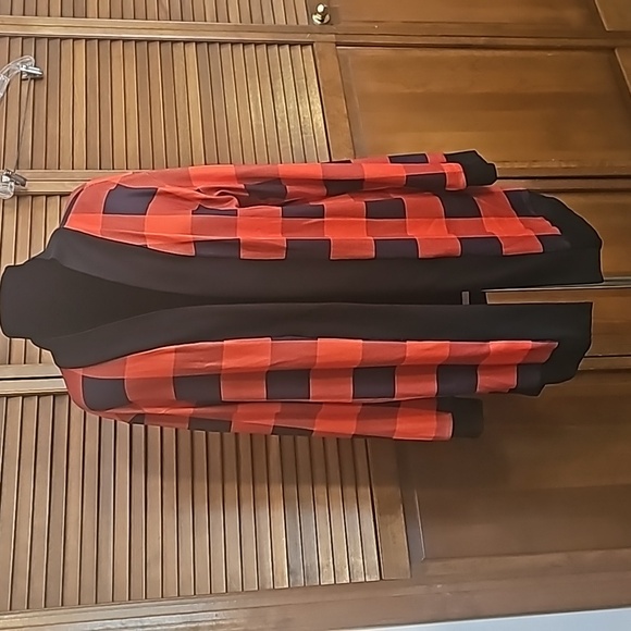 NWT Floral Blooming light open front long plaid jacket - Picture 3 of 9